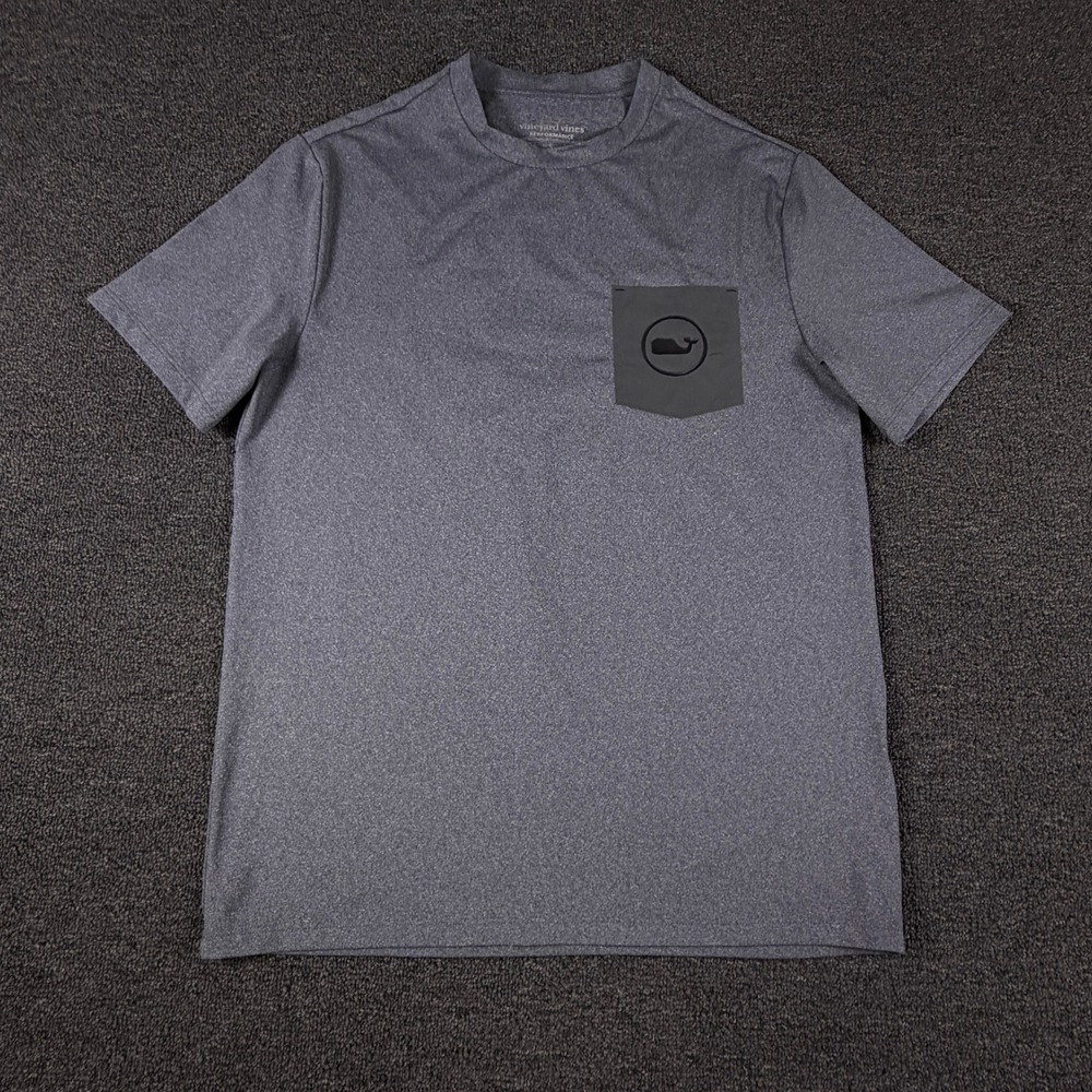 Vineyard Vines T-Shirt Mens Small 1V0897 Heather Gray Performance EUC